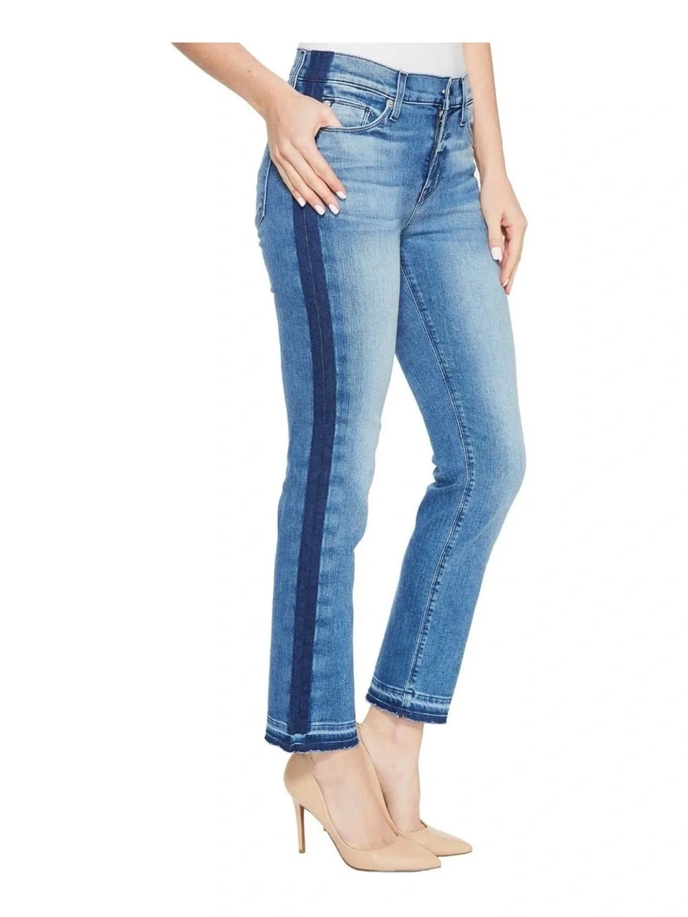 Hudson Jeans Tilda $215  Midrise Straight Leg Ankle Crop Side Seam Detail 28